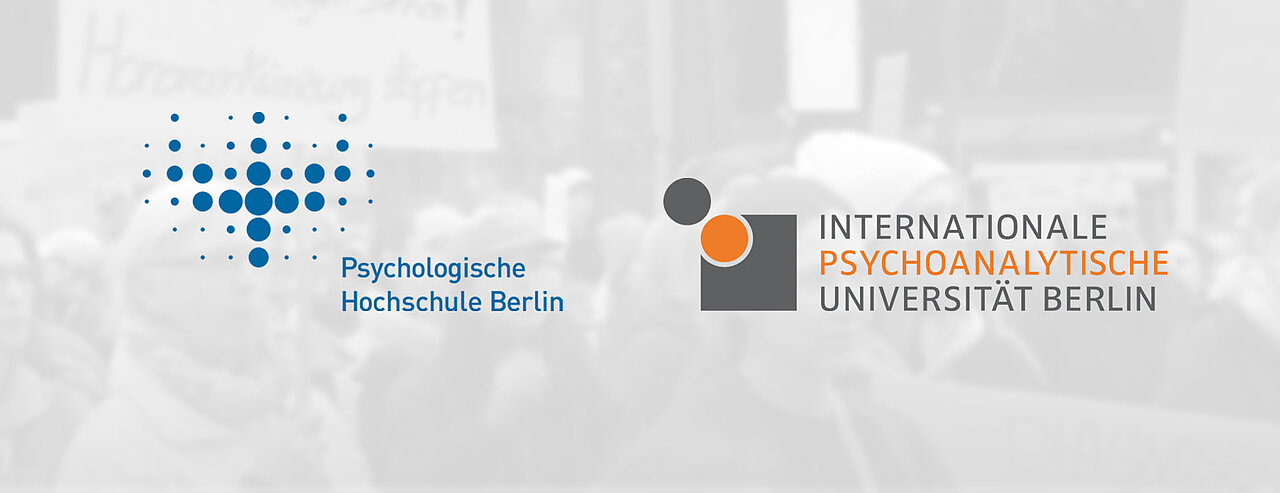 [Translate to English:] Ein Banner mit den Logos von PHB Berlin und IPU Berlin nebeneinander.